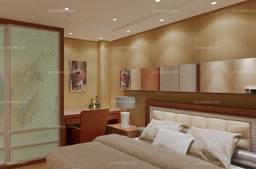 夜晚卧室里柔和灯光下的阅读角落