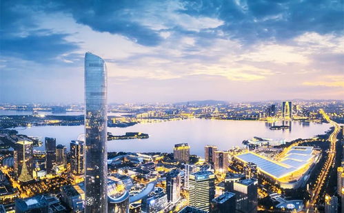 苏州工业园区夜景俯瞰图