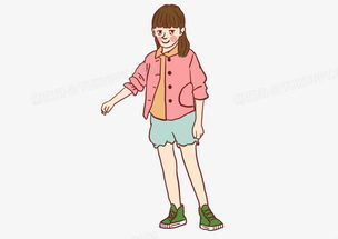 穿着卡通连衣裙的小女孩