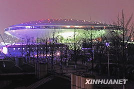 电竞场馆灯光璀璨夜景