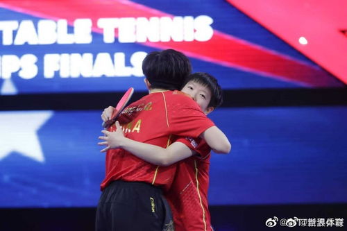 孙颖莎王楚钦赛后拥抱庆祝