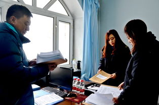 学校办公室工作人员正在处理财务文件