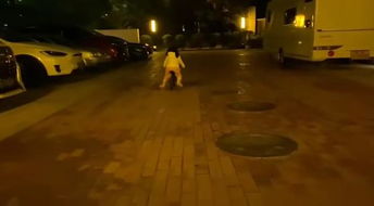 章子怡与女儿在户外骑自行车