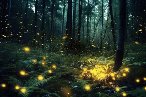 夜晚森林中黑影闪过