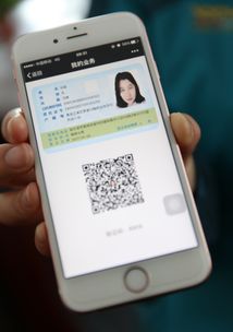 一位市民认真查看手机上的新闻真假对比图