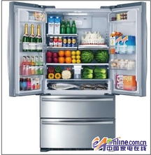 冰箱内存放食品的正确摆放示意图