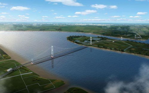 张靖皋长江大桥整体效果图展示宏伟轮廓