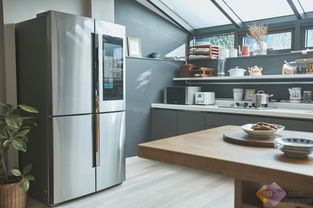 家庭厨房冰箱清洁与食品安全提示海报