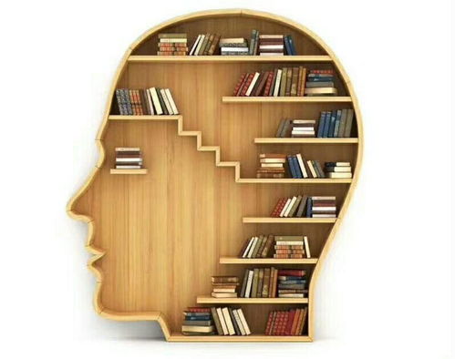 一个人站在书架前思考