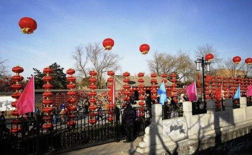 大观园内冬日雪景与灯谜活动的远景图