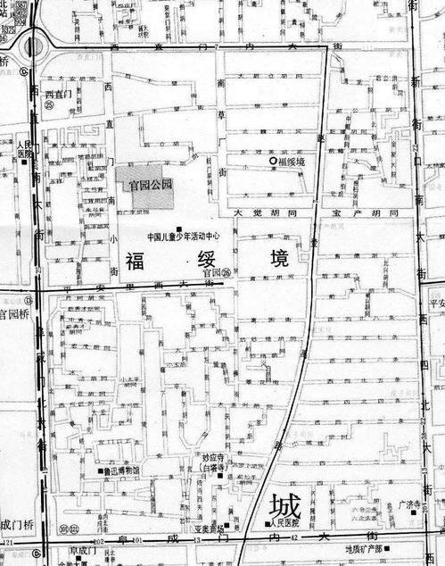 北京胡同地图上的Citywalk路线图