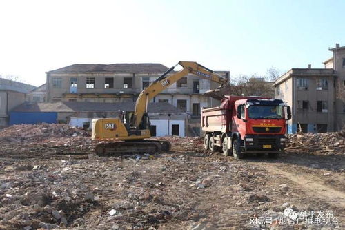 拆除现场工作人员忙碌景象