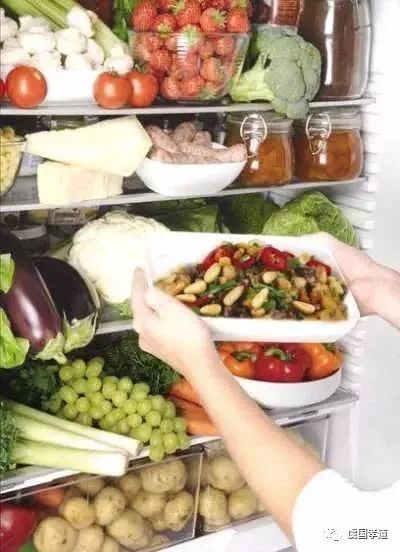 剩菜分装冷藏示意图