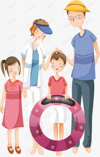 一家人外出游玩的画面