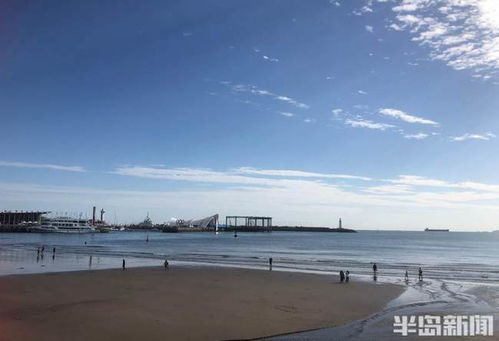 青岛海边晴朗天气