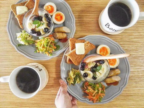 康师傅为参与者准备的早餐现场