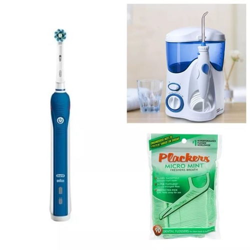 牙线和牙刷在洗漱台上整齐摆放