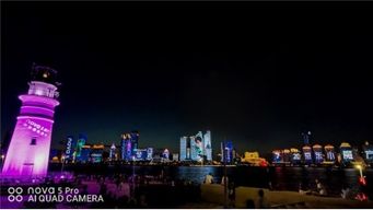 马栏山夜景灯光秀与华为大楼交相辉映