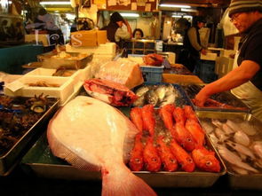 日本东京市场销售的冷冻水产品