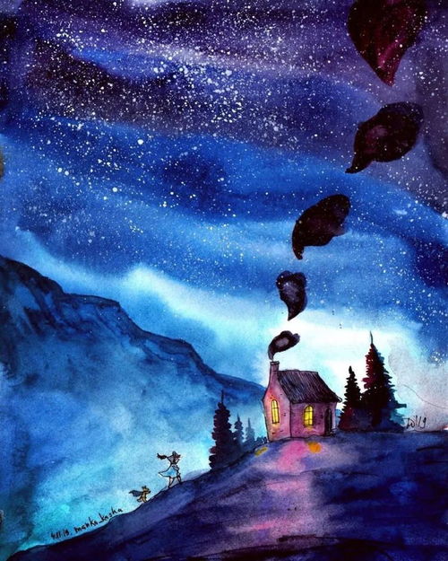 一张充满童趣的手绘插画