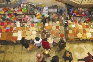 印度香料市场琳琅满目的调料