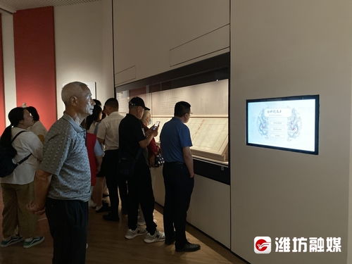 青州博物馆内游客纷纷驻足欣赏明代状元卷