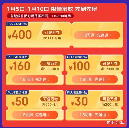 京东PLUS会员专属优惠券包