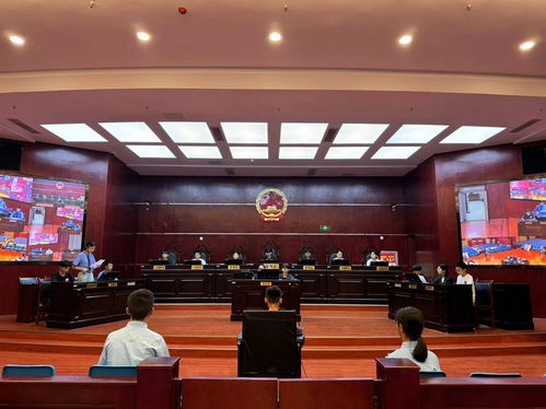 法院庭审场景示意图