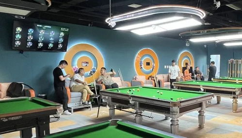 年轻人在台球厅聚会交流