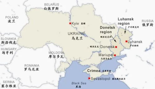 俄乌边境地区地图示意图