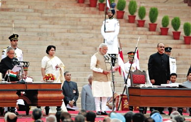 Modi总理在新德里发表演讲