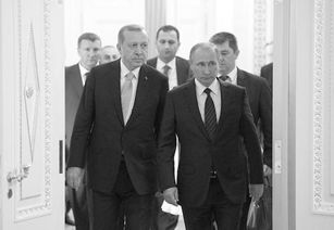 土耳其外长与普京会面现场