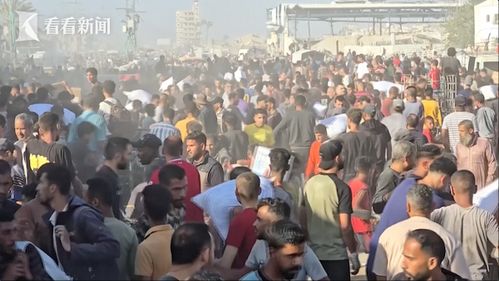 红十字工作人员在加沙分发食物