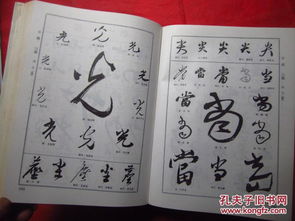 一张纸上展示多个行草字的对比练习稿