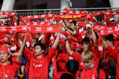 球迷为国足加油助威