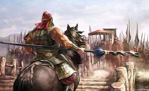 张飞怒吼骑马举矛