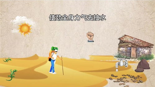 沙漠中的旅人背影