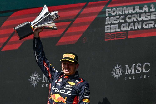 维斯塔潘高举奖杯庆祝