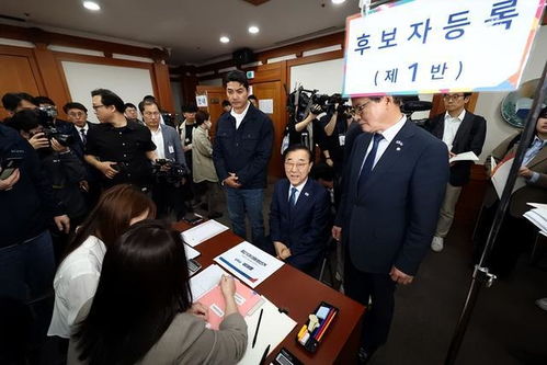 李在明递交参选登记材料