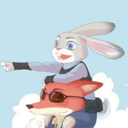 粉丝绘制的尼克和朱迪情侣同人图