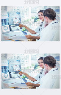 医生面对电脑屏幕沉思