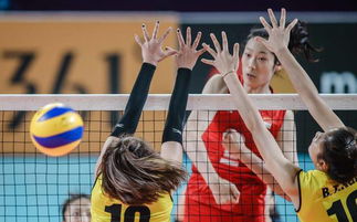 中国女排队员们在场上合影