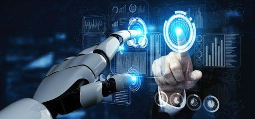 AI与人类协同工作的未来办公场景概念图