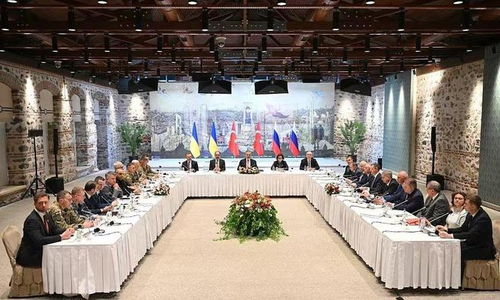 土耳其伊斯坦布尔举行的俄乌谈判现场