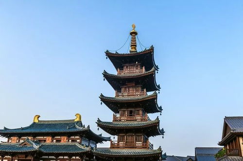 拈花湾景区内AI塔夜景灯光秀