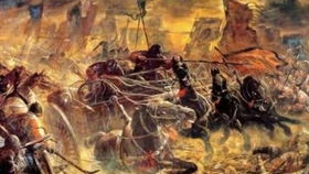 古代战场与外交场景插画