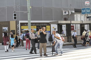 中国游客在日本街头拍照场景