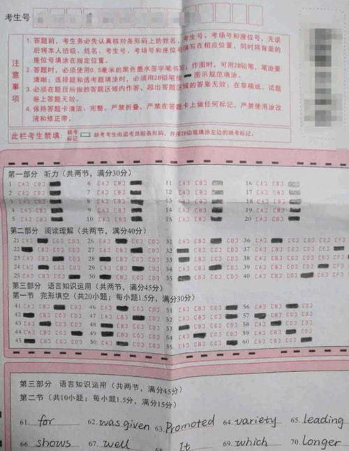 高考答题卡与2B铅笔特写