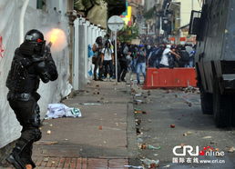 洛杉矶街头冲突后清理现场