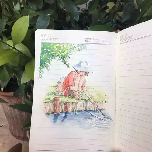 笔记本上的梦境日记与绘画